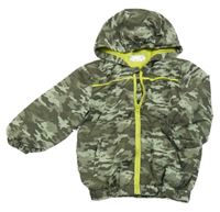 Khaki army šusťáková jarní bunda s kapucí Ergee