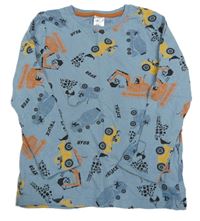 Modré triko s bagry Little kids