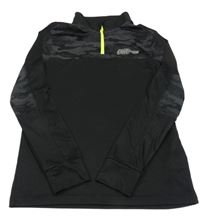 Černo-šedé thermo triko s army prvkem C&A