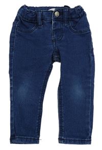 Tmavomodré teplákové skinny rifle HEMA 