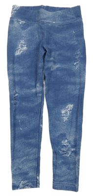 Modré legíny riflové vzhledu 