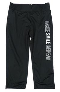 Černé crop sportovní legíny s nápisem Ergeenomixx 