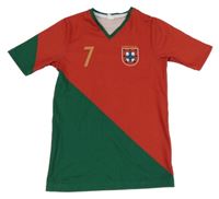 Červeno-zelené sportovní tričko s číslem 