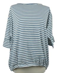 Dámské modro-bílé pruhované balonové triko Debenhams 