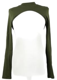 Dámské khaki žebrované crop triko Asos 