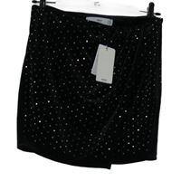 Nové - Dámská černá sametová minisukně s kamínky MNG 