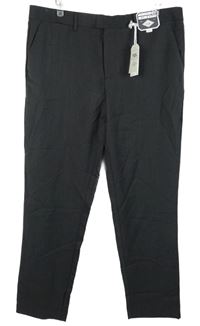 Nové - Pánské tmavošedé slim vlněné kalhoty vel. 38R