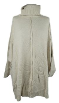 Dámská béžová svetrová tunika s rolákem 