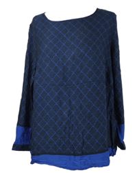 Dámská tmavomodro-modrá vzorovaná halenka 