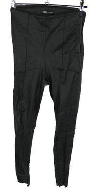 Dámské černé koženkové skinny kalhoty Zara 