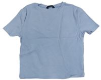 Světlemodré žebrované crop tričko New Look