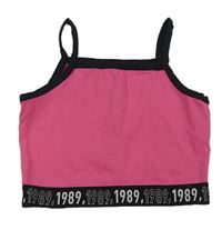 Růžovo-bílý crop top s čísly George