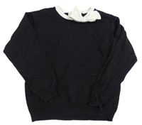 Černo-bílý svetr s mašlí zn. H&M