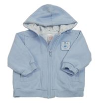 Světlemodrá propínací mikina s medvědem a kapucí Next