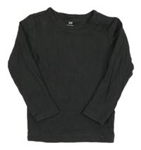 Tmavošedé žebrované triko H&M