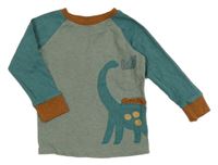 Khaki-modré triko s dinem Next