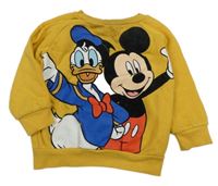 Žlutá mikina s Mickey Mousem a kačerem Donaldem Disney