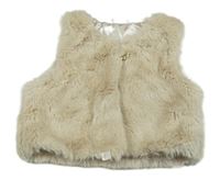 Béžová kožešinová podšitá vesta H&M