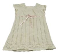 Béžové třpytivé pletené šaty 