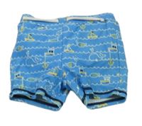 Modré plenkové chlapecké plavky s obrázky TU