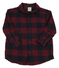 Vínovo-tmavomodrá kostkovaná košile John Lewis