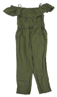 Khaki overal s volány H&M