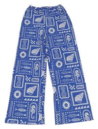 Modro-bílé culottes kalhoty s obrázky C&A