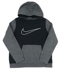 Černo-šedá mikina s kapucí Nike