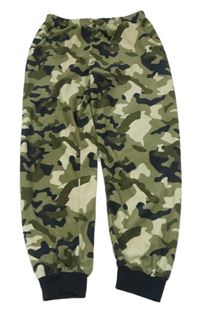 Khaki-černé army plyšové pyžamové kalhoty Primark