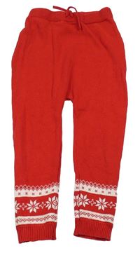 Červené pletené tepláky se vzorem George