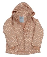 Světlerůžová šusťáková jarní bunda s kapkami a kapucí TCM