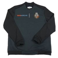 Černo-tmavošedá sportovní funkční mikina s erbem Decathlon