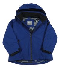 Námořnicky modrá šusťáková zateplená bunda s kapucí Next