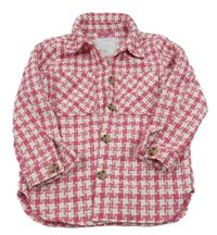 Růžovo-bílá vzorovaná košilová bunda Matalan