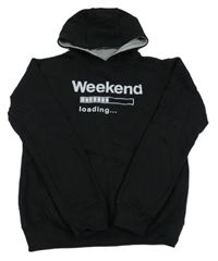 Černá mikina s nápisem a kapucí Y.F.K.