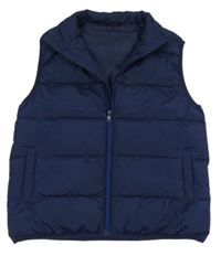 Tmavomodrá šusťáková zateplená vesta Dunnes