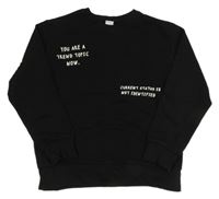 Černá mikina s nápisy LC waikiki