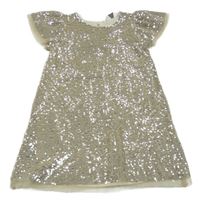 Zlaté síťované šaty s flitry Primark