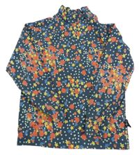 Tmavomodro-barevné puntíkaté triko se stojáčkem 