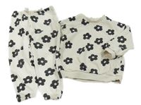 2 set - Smetanová květovaná mikina + tepláky H&M