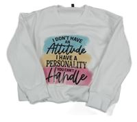 Bílá mikina s nápisem 