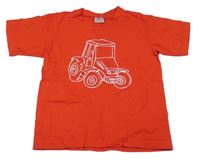 Červené tričko s traktorem 