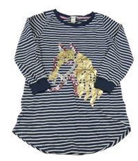 Tmavomodro-bílé pruhované teplákové šaty s koníkem Monsoon