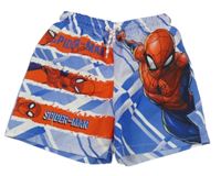 Modro-červené vzorované plážové kraťasy se Spidermanem Marvel