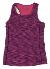 Fuchsiovo-černý žíhaný sportovní top 