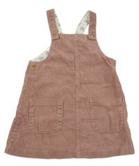 Starorůžové manšestrové laclové šaty s kapsami Nutmeg