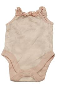 Růžovo-bílé pruhované body s volánkem George