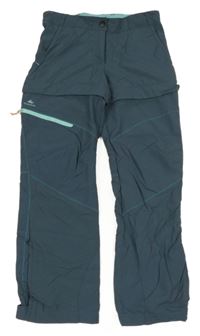 Tmavošedá šusťákové outdoorové kalhoty Quechua