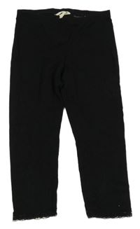 Černé capri legíny s krajkou H&M