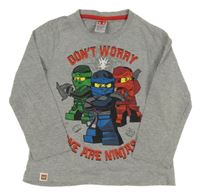 Šedé melírované triko - Lego Ninjago